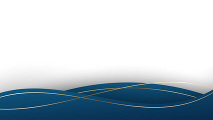 Blue Gold Wave Abstract Shape Border and Corner Frame Vector Set Collection. Decorative Elements Corners, Borders, and Frame