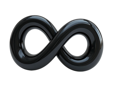 Glossy black infinity symbol