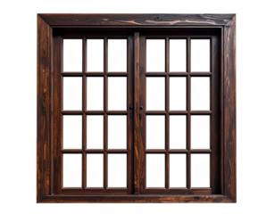 Dark wood window