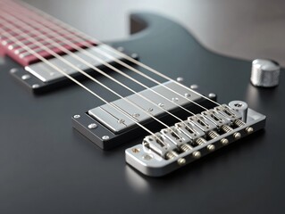 Fototapeta premium A close-up view showcases the intricate detail of a vibrating guitar st with realistic metallic texture.
