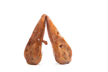 Dried Roasted Duck Heads Traditional Asian Food Ingredient Red Brown Spicy Flavor