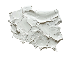 Abstract map of a country, textured with thick paint strokes