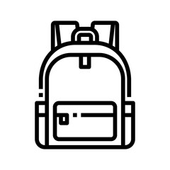 Simple Outline Backpack Icon with Transparent Background for Back to School Themes