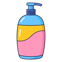 Fototapeta premium Cartoon hand soap bottle