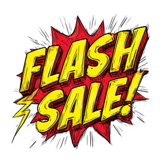 Flash sale comic style text explosion illustration