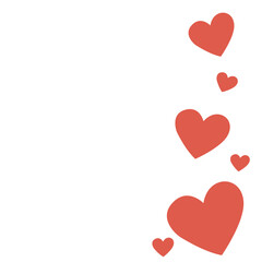 red hearts on white background
