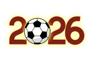 Obraz premium A soccer ball design with the number 2026, representing a sporting event and future celebration.