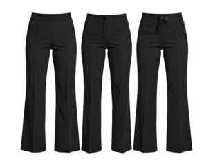 Three pairs of black flared trousers