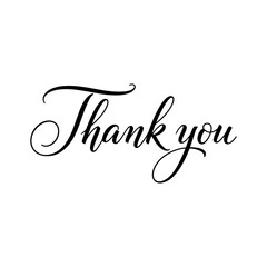 Vector art of elegant thank you calligraphy