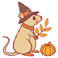 Whimsical Quokka feeling Funny in a Thanksgiving setting – colored in Grateful Harvest