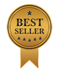 best seller gold label element png file with circle gold