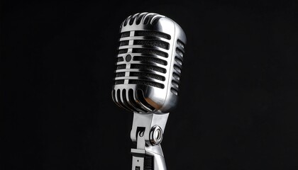 Vintage Microphone Close Up Studio.