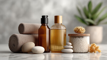 spa still life with essential oil