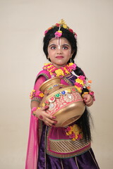 Little Radha – Adorable Baby Dressed as Goddess Radha on Radhashtami