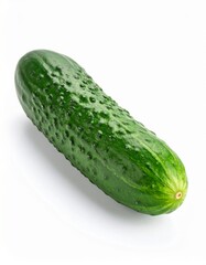 Fresh cucumber in white background, aesthetic and fokus slicing cucumber. Sliced cucumber showcasing its vibrant green and hydrating texture ideal for food photography, detox themes