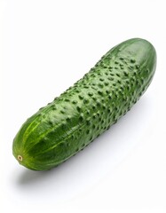 Fresh cucumber in white background, aesthetic and fokus slicing cucumber. Sliced cucumber showcasing its vibrant green and hydrating texture ideal for food photography, detox themes