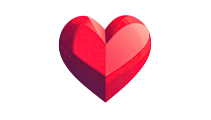 A vibrant, 3D heart design