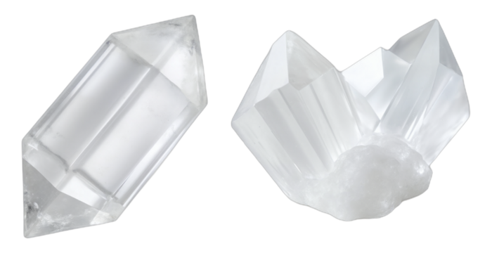 Crystal Structures – Hexagonal Gemstone and Faceted Sculpture on Transparent Background for Science Graphics and Decorative Design