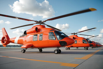 Coast Guard Rescue Helicopter – Vibrant Orange Emergency Response Vehicle for Maritime Safety and Rescue Operations