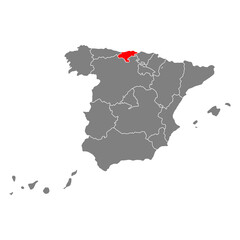 Cantabria of Spain map symbol shape, travel web flat vector illustration .