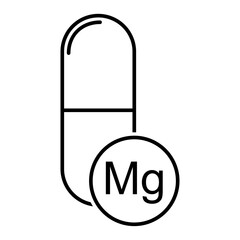 Mineral Mg icon, healthy medicine pill supplement symbol, complex vitamin vector illustration .
