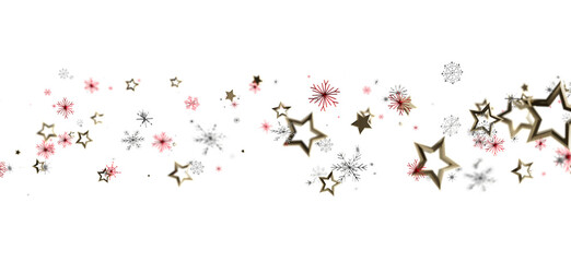 A festive background featuring gold stars and snowflakes, perfect for Christmas or winter-themed designs. Ideal for holiday cards, invitations a
