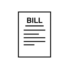 Bill Document Icon – Payment Invoice and Financial Receipt Outline