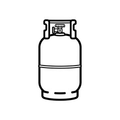 Gas Cylinder Icon – Propane Tank Outline for Energy and Fuel Storage