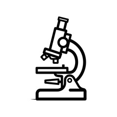 Microscope Icon – Scientific Research and Laboratory Equipment Silhouette