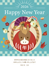 2026年年賀状　午年だるまデザイン