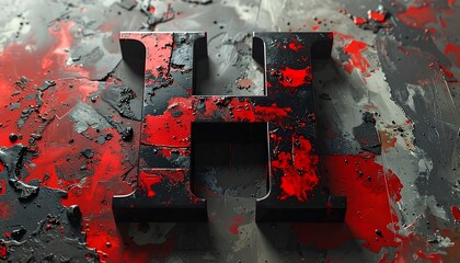 Dark Red Letter H Graphic Design.