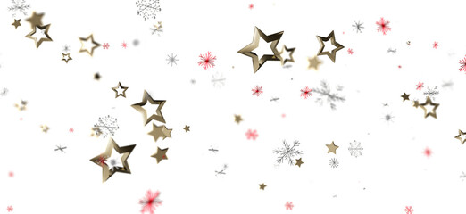 A beautiful abstract background featuring falling gold stars and snowflakes, perfect for Christmas, New Year, or any celebratory design.
