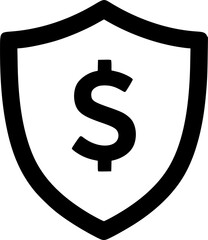 Obraz premium shield with dollar icon on transparent background for web and graphic design 