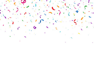 confetti falling down isolated on transparent background