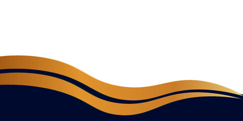 Elegant border with flowing blue and gold waves. Modern vector footer is perfect for a certificate border,banner footer, or presentation slide