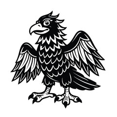 Eagle cartoon vector illustration isolated on white background