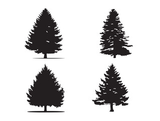 Pine Tree Silhouette Symbolizing Fresh Natural Air 2D Vector Line Art