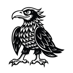Eagle head vector illustration of a wild bird mascot design