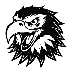 Eagle and lion head mascot illustration in vector style