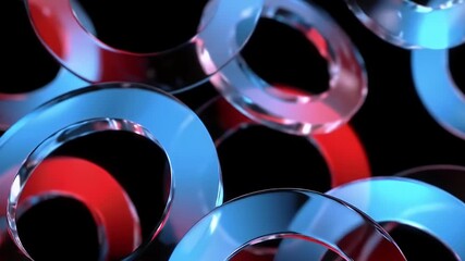Abstract Reflective Rings Looping Background