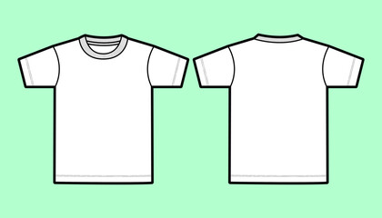 Basic Short Sleeve Black and White T-Shirt Template