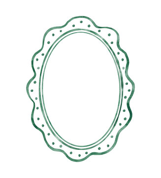 Hand drawn watercolor wavy frame.