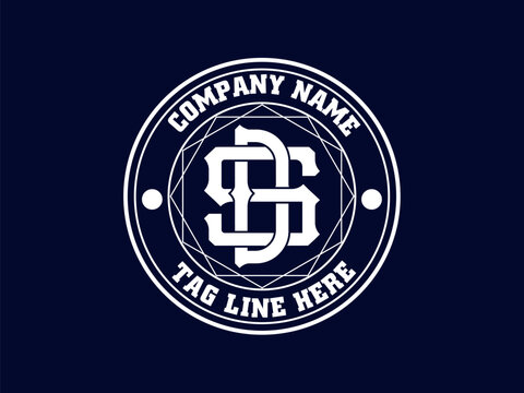 SD monogram logo bp monogram logo, Monogram collection letter SD or ds with circle, interlock, modern style good for brand, clothing, apparel, streetwear, baseball, basketball, football