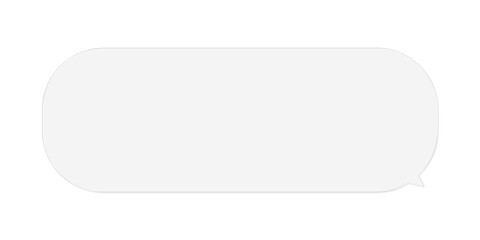 Frosted Glass Speech Bubble, Pill Shape Chat Icon for UI on Transparent Background
