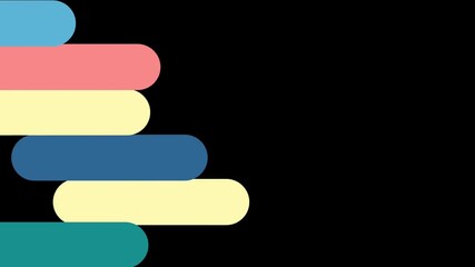 Horizontal stripe transition animation with vibrant colors and smooth motion on a black background. Perfect for modern video editing, intros, outros, and motion graphic projects.