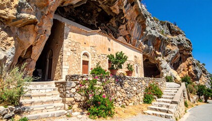 Fototapeta premium Ancient Cave Church in Greece.