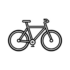 Fototapeta premium Illustration of a bicycle with a seat handlebars frame wheels and pedals in black and white outline style