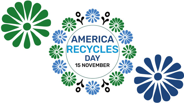 Creative America Recycles Day banner template, isolated on white background for digital and print use
