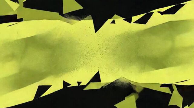 Abstract Geometric Explosion - A Dynamic Display of Yellow and Black.