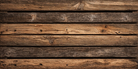 Rustic wooden planks vintage brown texture construction design surface - AI generated